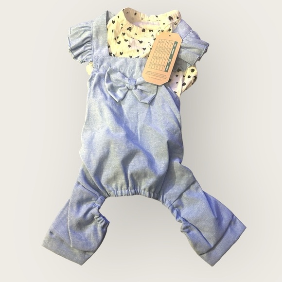 NEW Kensington Kennel Club super cute bow tie romper with heart print, Small - Picture 1 of 5